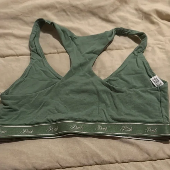 PINK Victoria's Secret Women's Green Sports Bra - Picture 2 of 2
